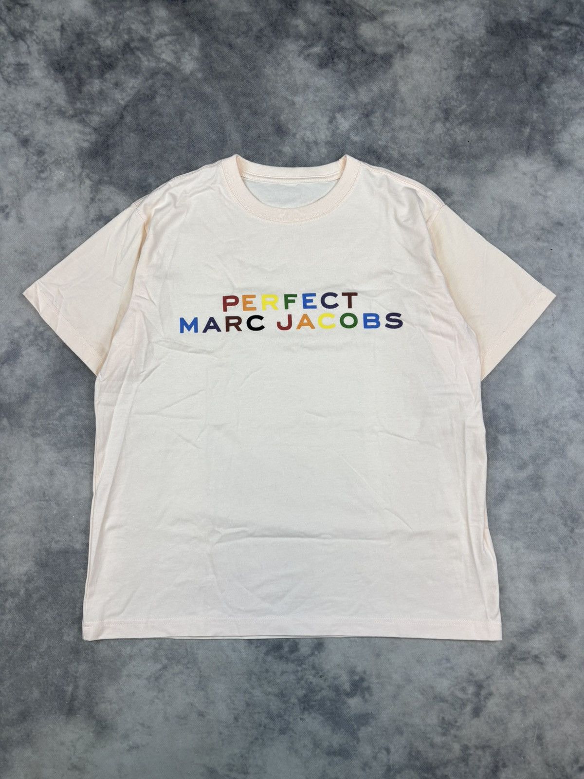 Designer Marc Jacobs Perfect T shirt Pride Rainbow Exclusive Cream Size US L / EU 52-54 / 3 - 1 Thumbnail