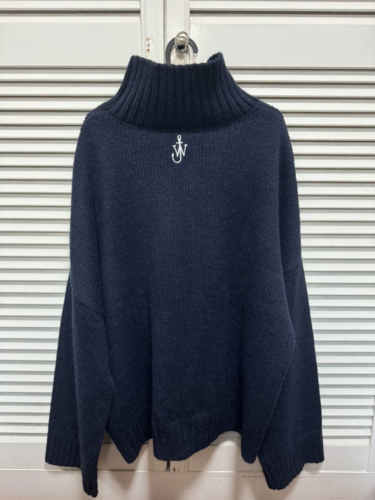 JW Anderson Navy Wool Turtleneck Knitted Sweater Size US XL / EU 56 / 4 - 2 Thumbnail