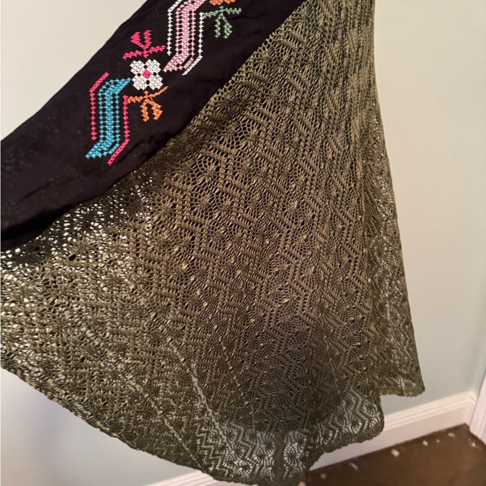Other Missy Robertson Green Knit Shrug with Embroidery Sz S Size S / US 4 / IT 40 - 8 Thumbnail