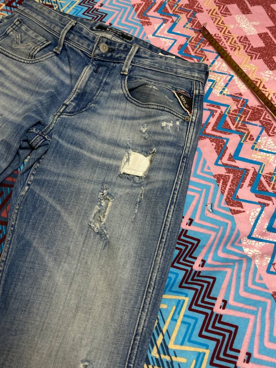 Replay × Vintage Vintage Replay Flared Distressed Jeans Size US 29 - 14 Thumbnail