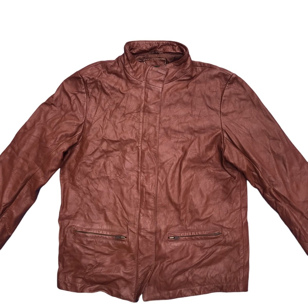 Genuine Leather × SHIPS Vintage Ships Genuine Leather Biker Jacket Racing Size S / US 4 / IT 40 - 5 Thumbnail