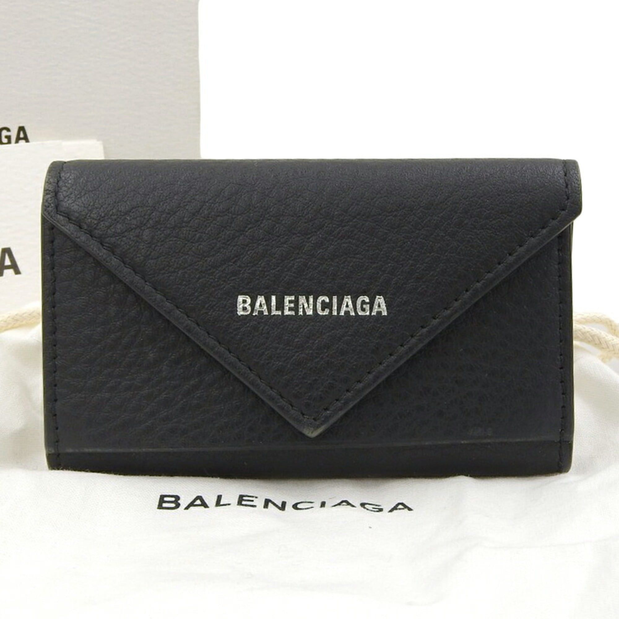 Balenciaga Balenciaga Paper Key Case for 6 Keys 499204 DLQ0N 1000 Leather Black Holder Size ONE SIZE - 1 Thumbnail