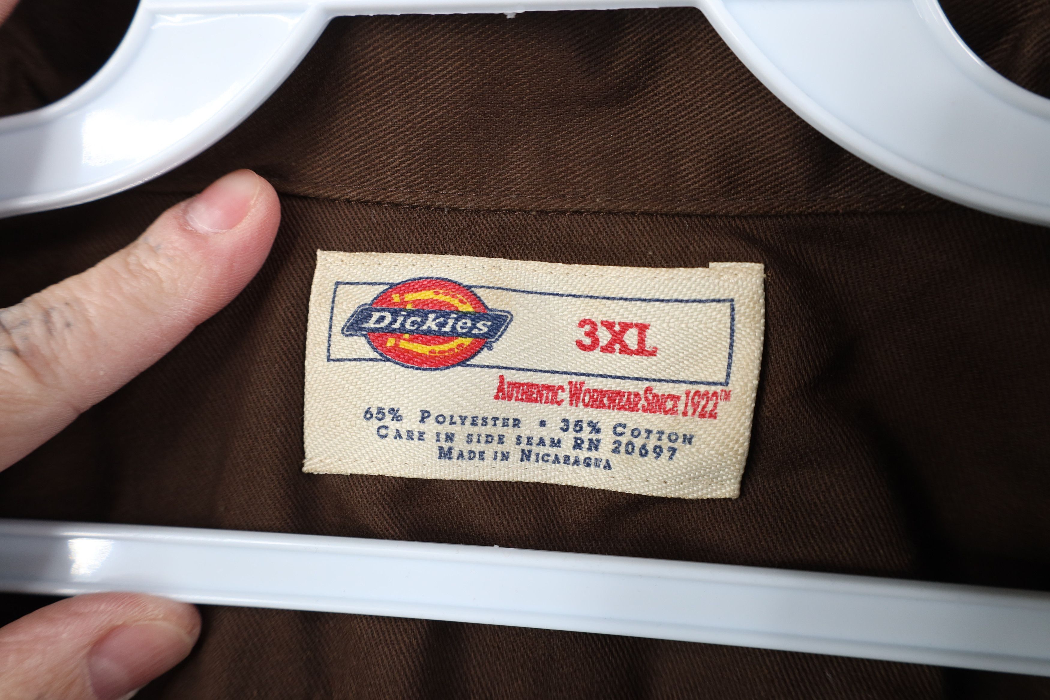 Dickies Vintage Dickies Spell Collared Button Shirt Brown Workwear Size US XXL / EU 58 / 5 - 9 Thumbnail