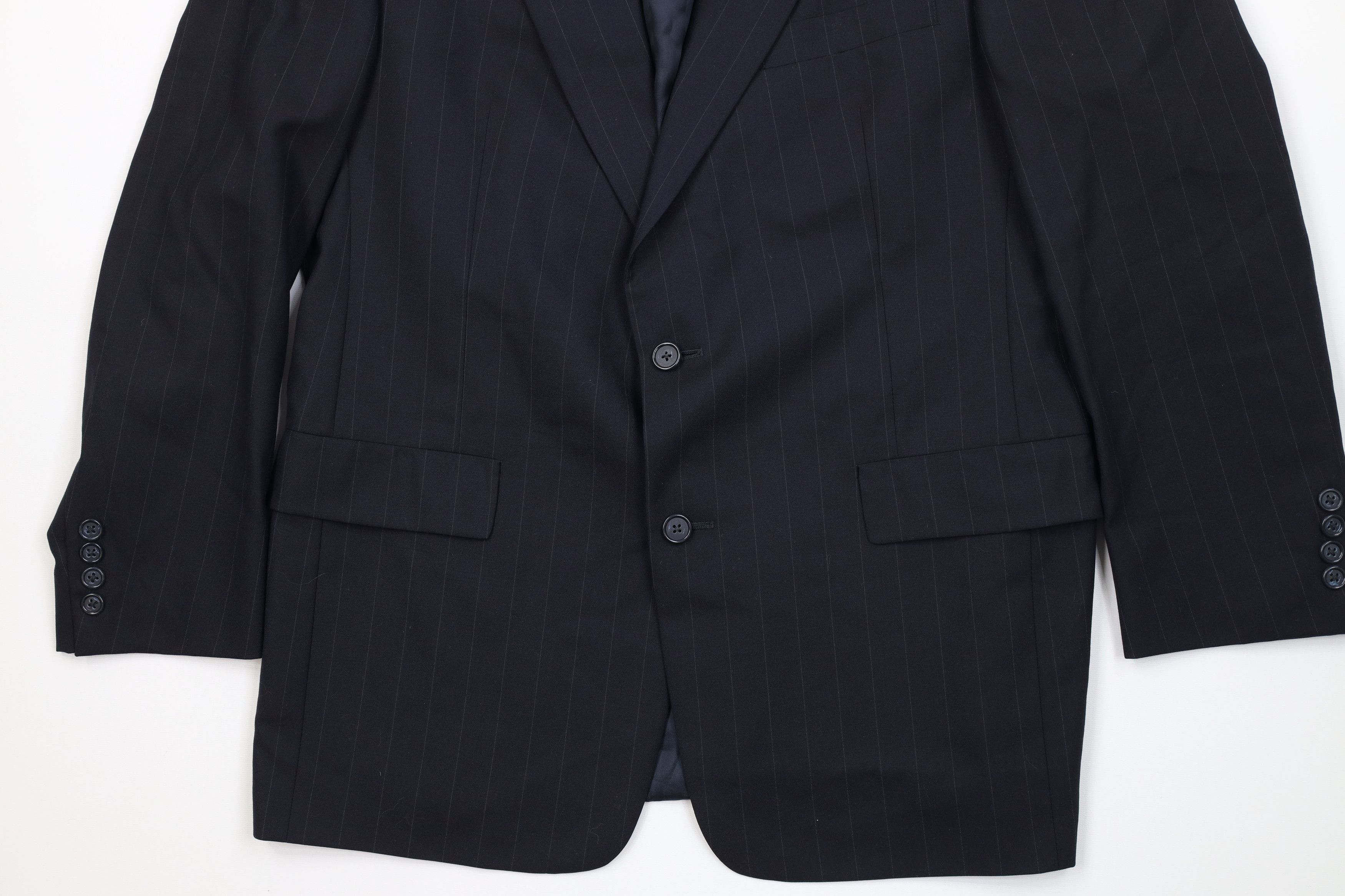 Vintage 90s Streetwear 2 Piece Super 100s Wool Striped Suit