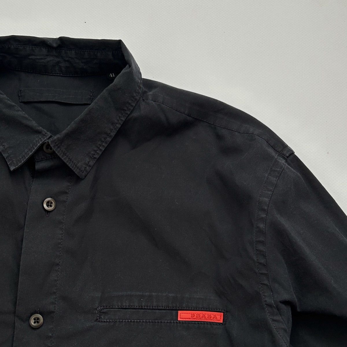 Prada Prada Formal Black Shirt Nylon Size US M / EU 48-50 / 2 - 4 Thumbnail
