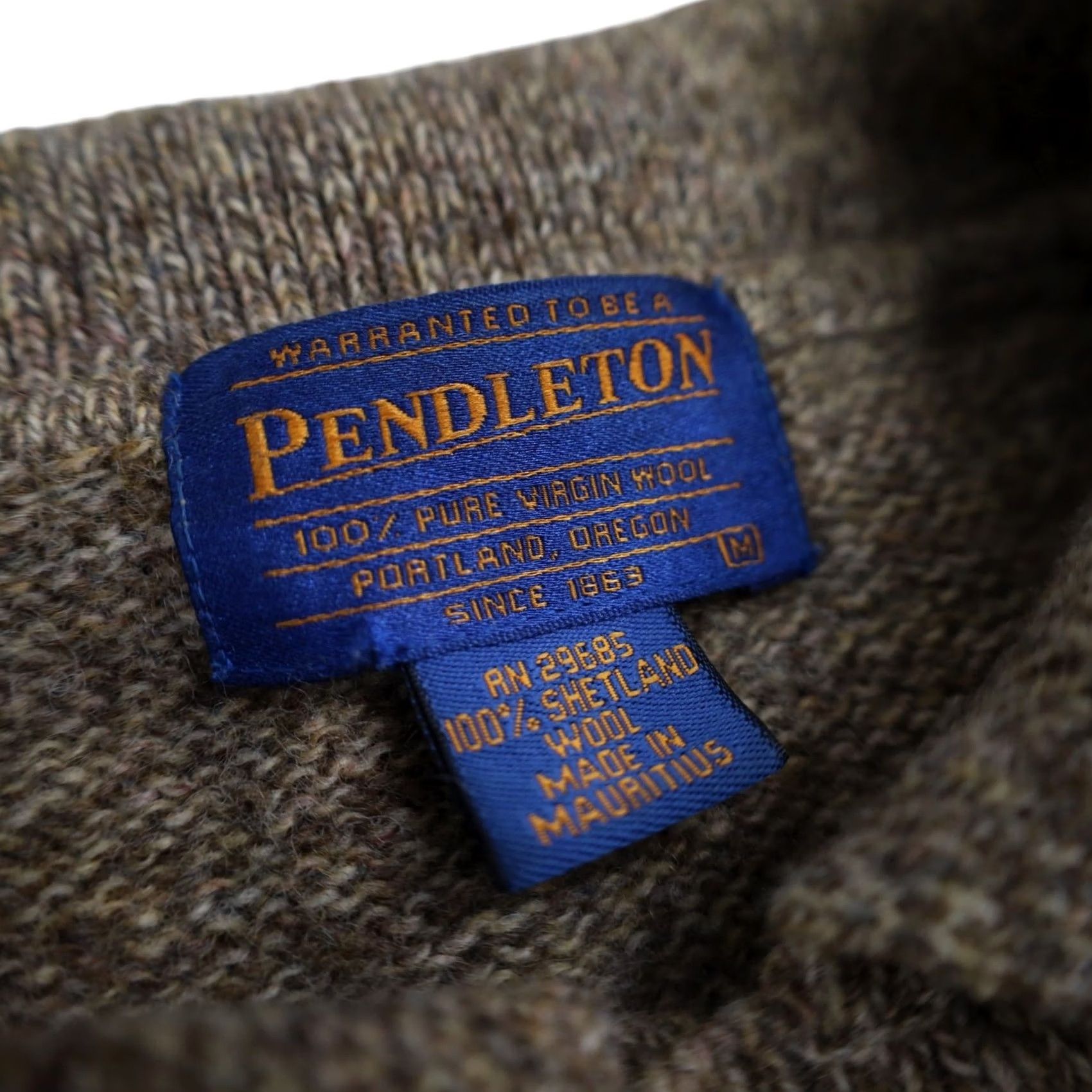 Pendleton Pendleton %100 Shetland Wool Knit Sweater Pullover Mens Beige M Size US M / EU 48-50 / 2 - 7 Thumbnail