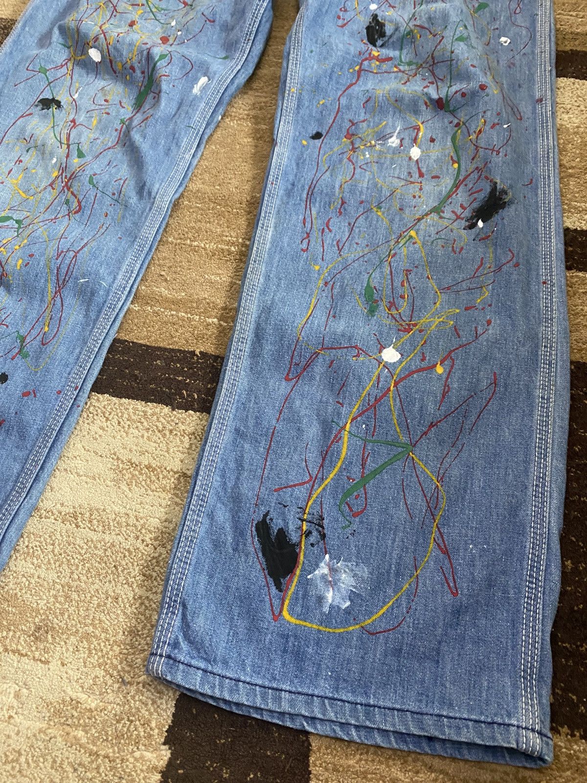 If Six Was Nine × Lee × Vintage Vintage Lee Paint Splatter Carpenter Denim Size US 34 / EU 50 - 8 Thumbnail