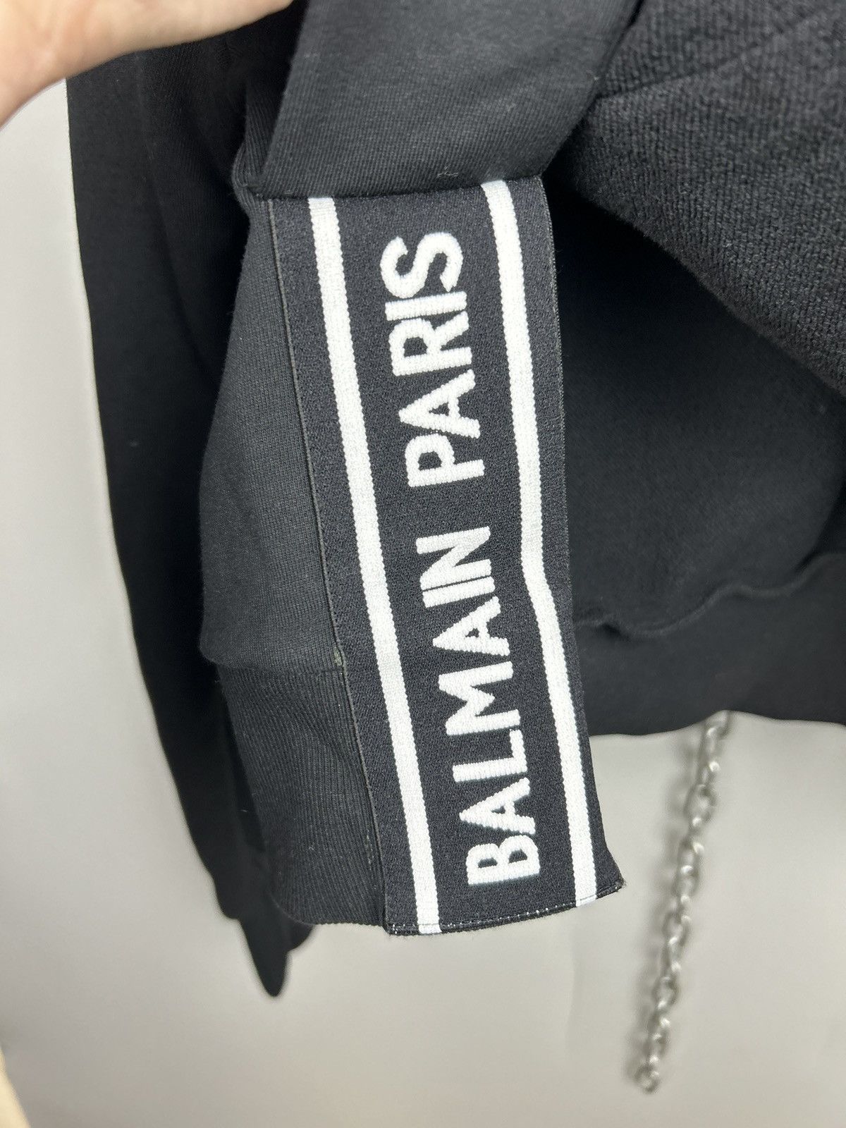 Balmain Balmain Crop Top Hooded Sweatshirt Black Size S / US 4 / IT 40 - 8 Thumbnail
