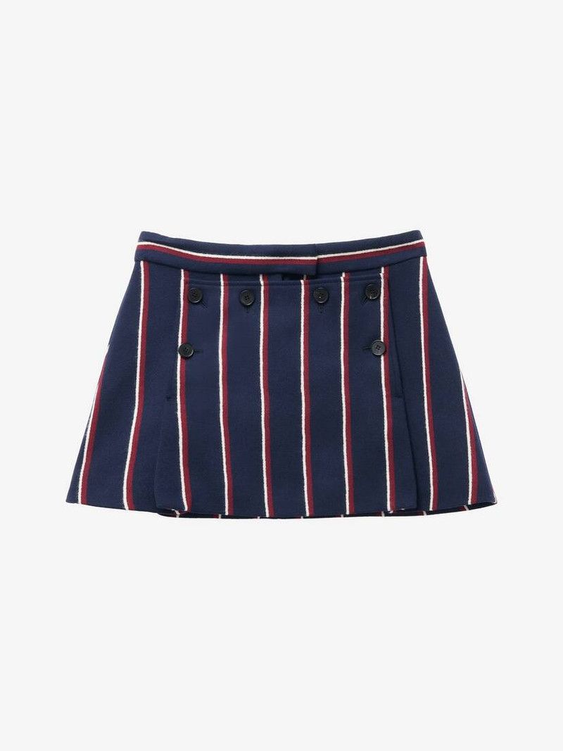 Alexander McQueen o1srvl11e0226 College Stripe Mini Skirt In Multicolor Size 28" / US 6 / IT 42 - 1 Thumbnail