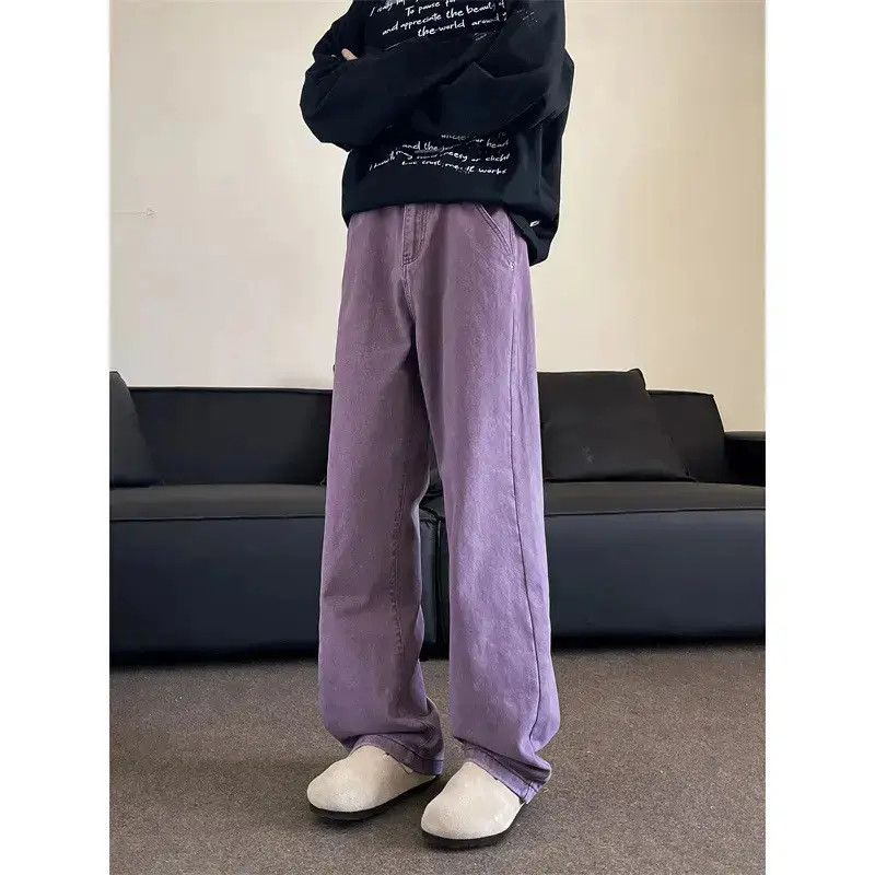 Japanese Brand Retro loose purple micro flared jeans Size US 32 / EU 48 - 3 Thumbnail