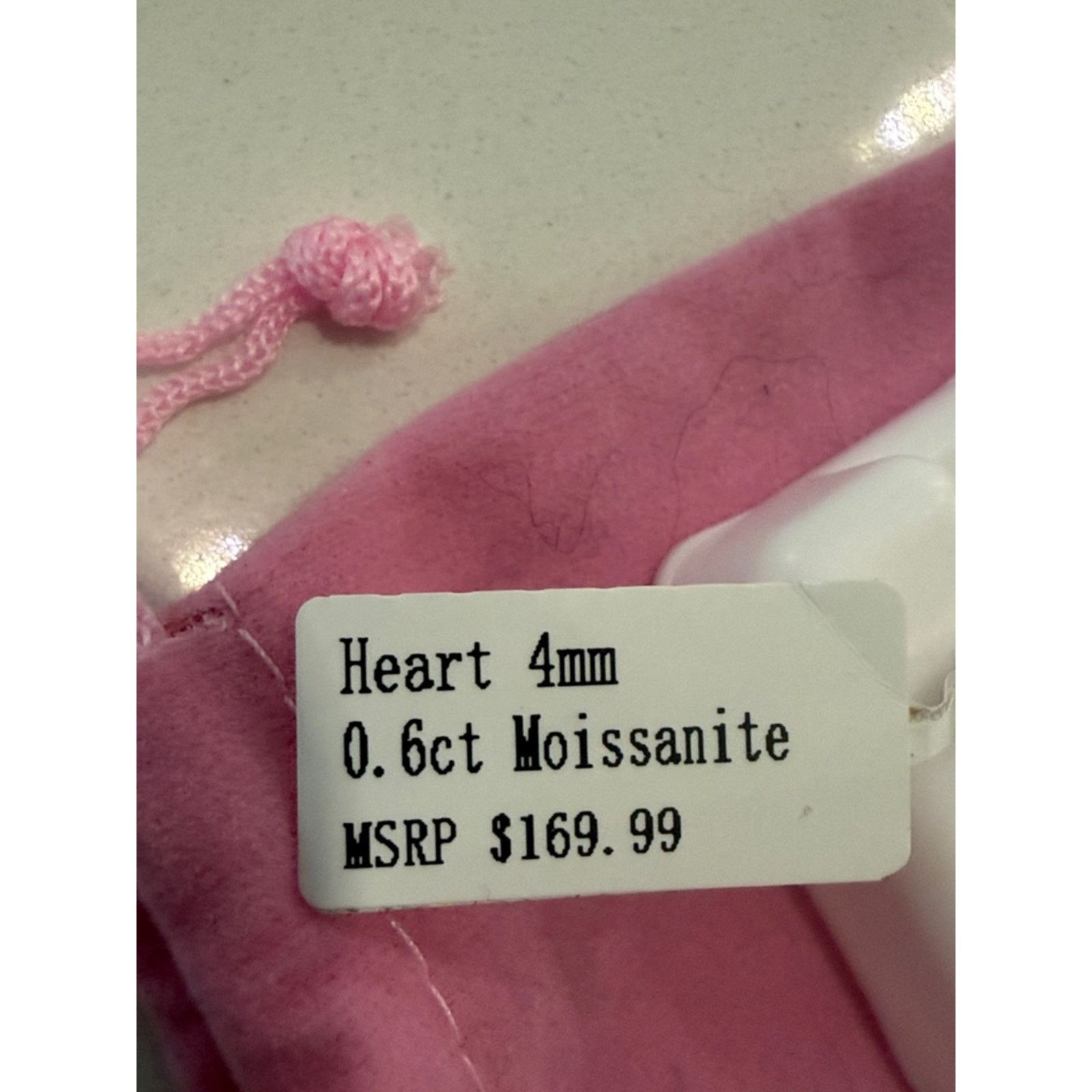 Custommade Heart Moissanite Studs Clear Crystal Sterling Silver .06 ct Size ONE SIZE - 5 Thumbnail