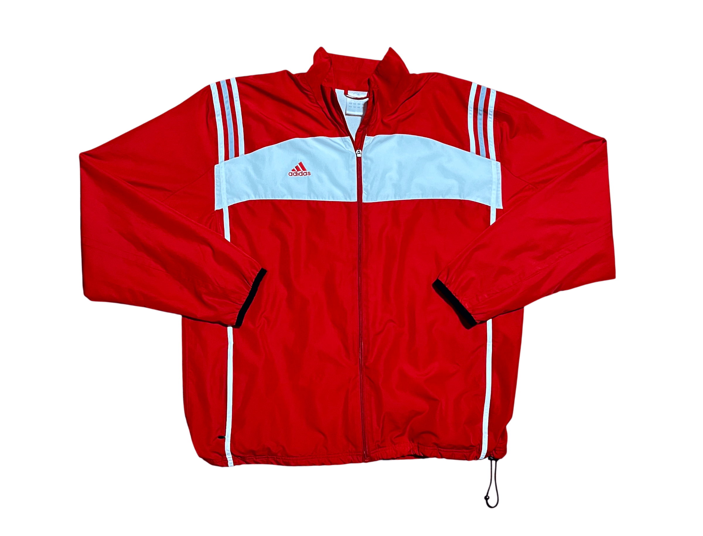 Adidas Adidas Track Jacket Y2K Red 3 Stripe Windbreaker Jacke Size US XL / EU 56 / 4 - 1 Thumbnail
