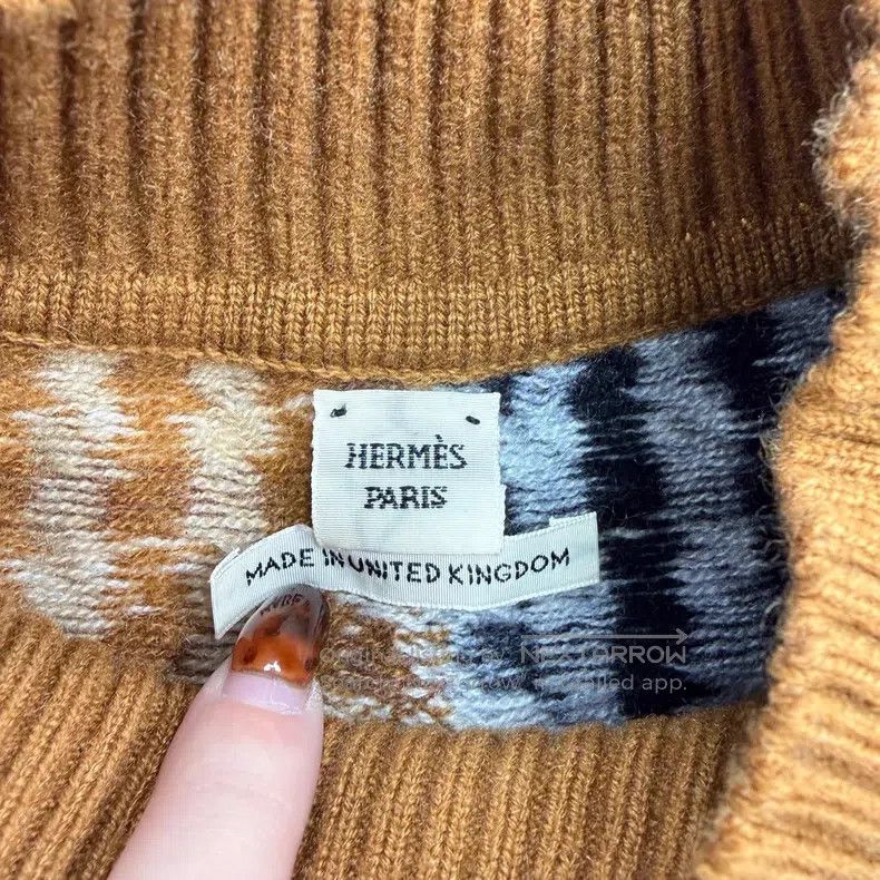 Hermes Hermes Brown metallic logo houndstooth cashmere sweater Size XS / US 0-2 / IT 36-38 - 5 Thumbnail
