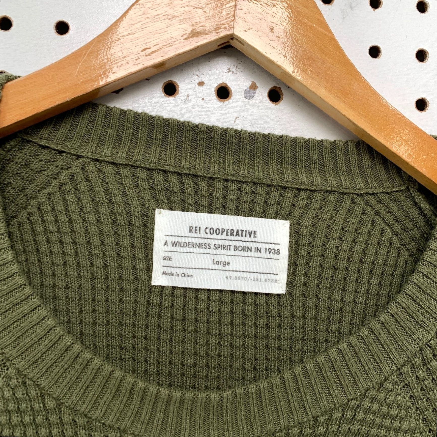 Vintage REI Cooperative Guide Sweater Mens Large Green Waffle Knit Heavyweight Casual Winter Mens Size US L / EU 52-54 / 3 - 3 Thumbnail