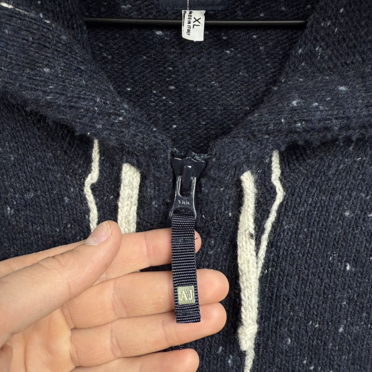 Emporio Armani Vintage Zip Hoodie Wool Armani Jeans Avant Garde Jacket Size US XL / EU 56 / 4 - 8 Thumbnail