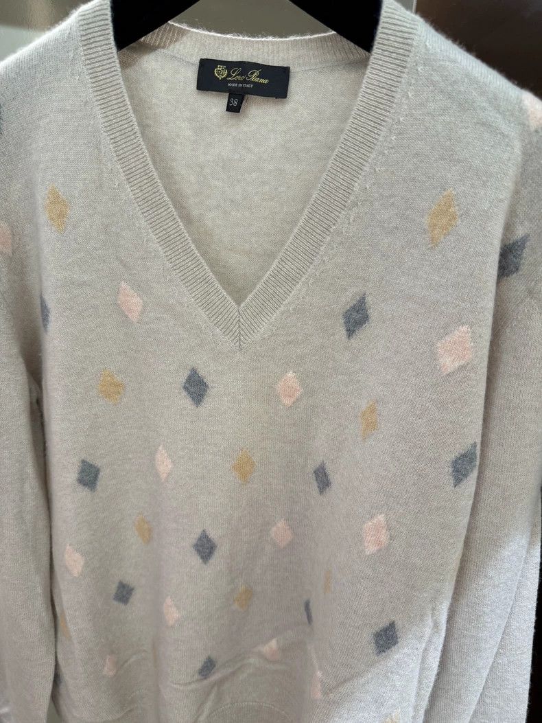 Loro Piana LORO PIANA Colorful diamond sweater for ladies Size M / US 6-8 / IT 42-44 - 2 Thumbnail