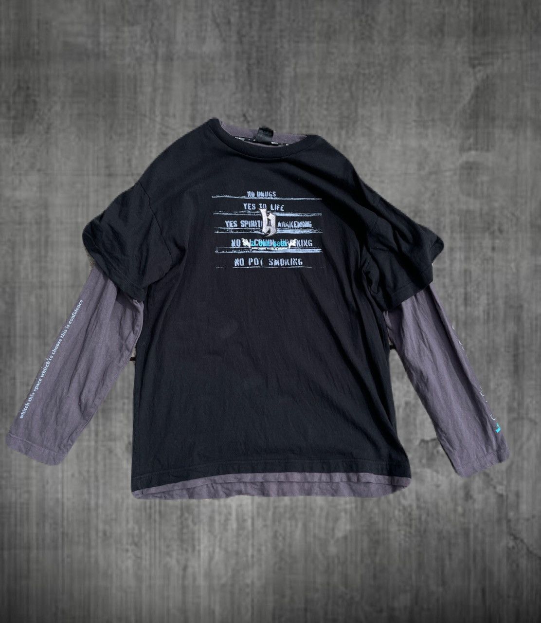 2000s Japanese archive Layered Poem Long Sleeve Tee Y2K