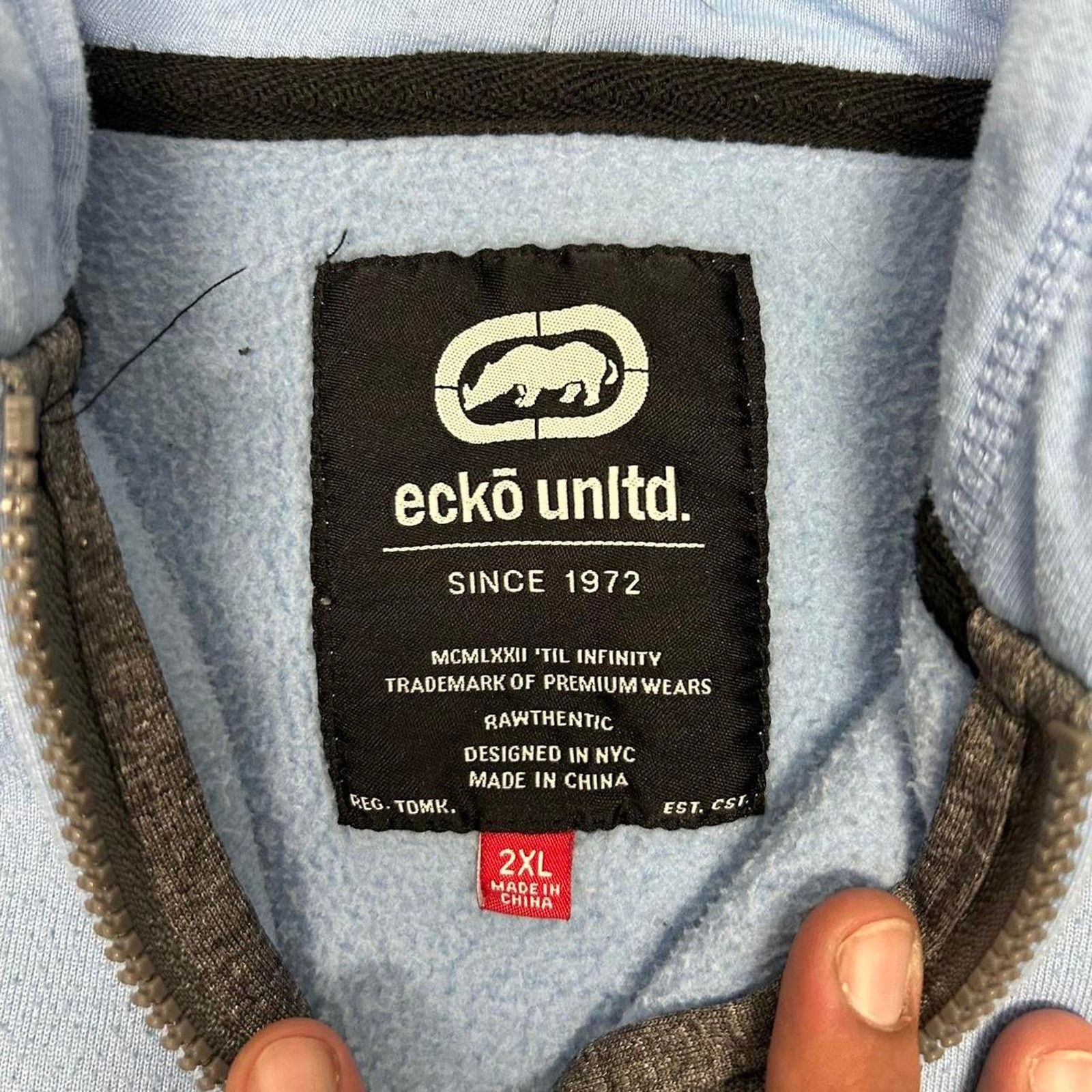 Ecko Unltd. Ecko Unltd. blue and black zip up hoodie Size US XXL / EU 58 / 5 - 4 Thumbnail
