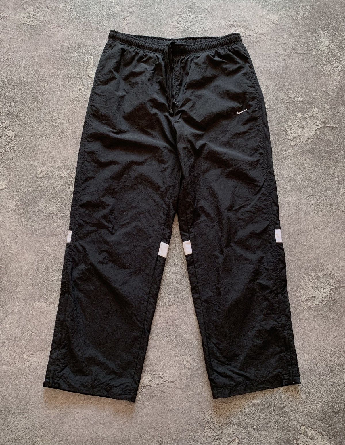 Nike × Vintage VTG Nike Nylon Drill Black Track Pants Mens Size XXL Size US 36 / EU 52 - 1 Thumbnail