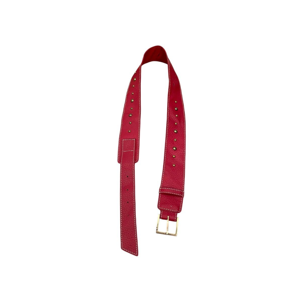 Designer × Japanese Brand Red studded waist simple mini belt Size ONE SIZE - 1 Thumbnail
