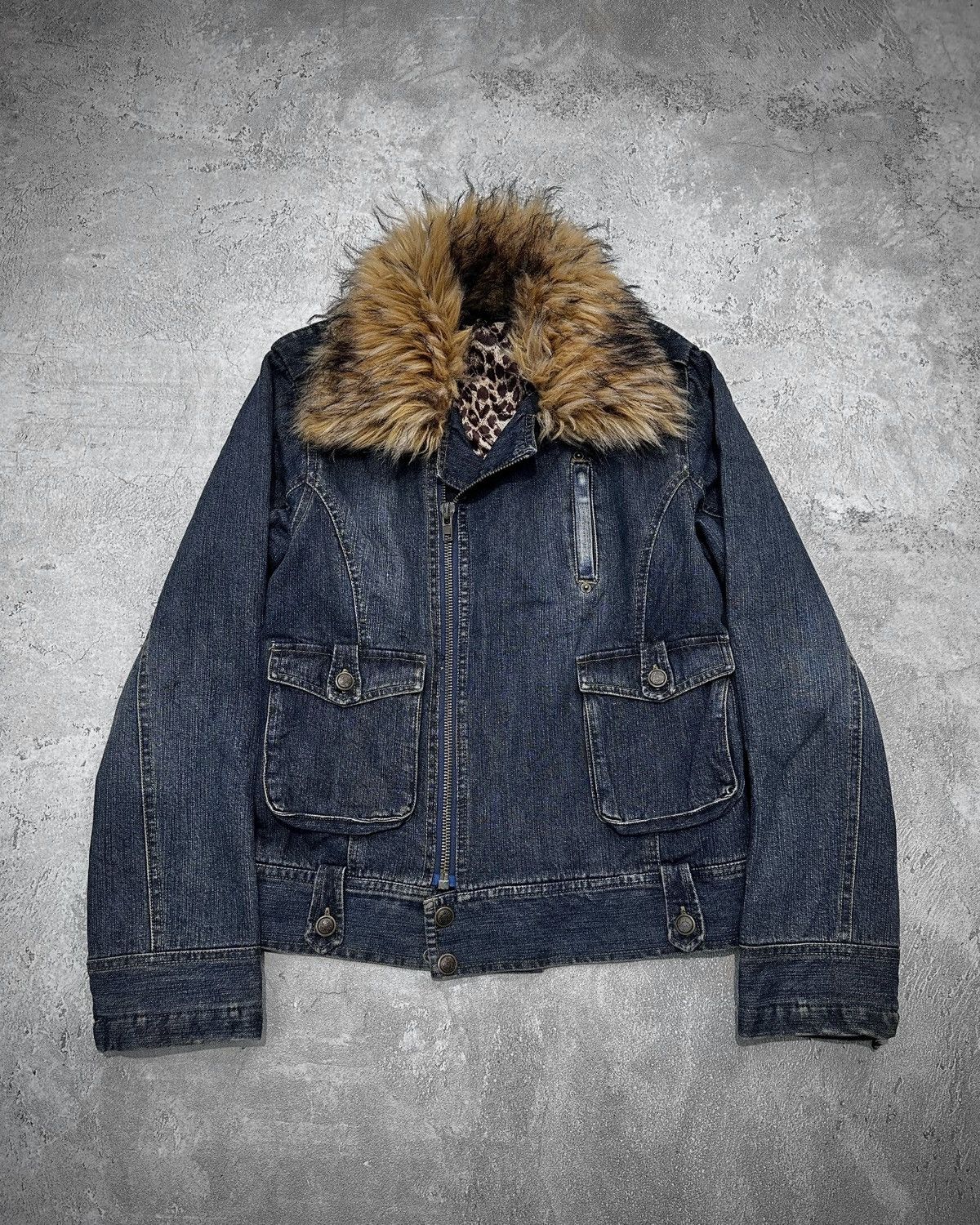 Japanese Brand Fur Collar Japanese Brand Denim Jacket Vkey Lgb Style Size US M / EU 48-50 / 2 - 1 Thumbnail