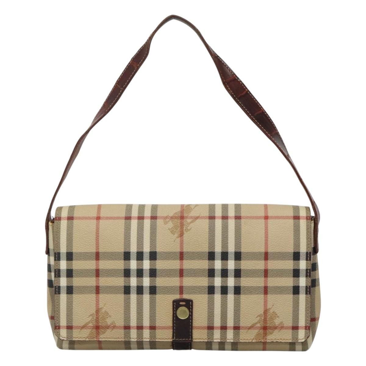 Burberry Nova Check Beige Canvas Shoulder Bag (Pre-Owned) Size ONE SIZE - 1 Thumbnail