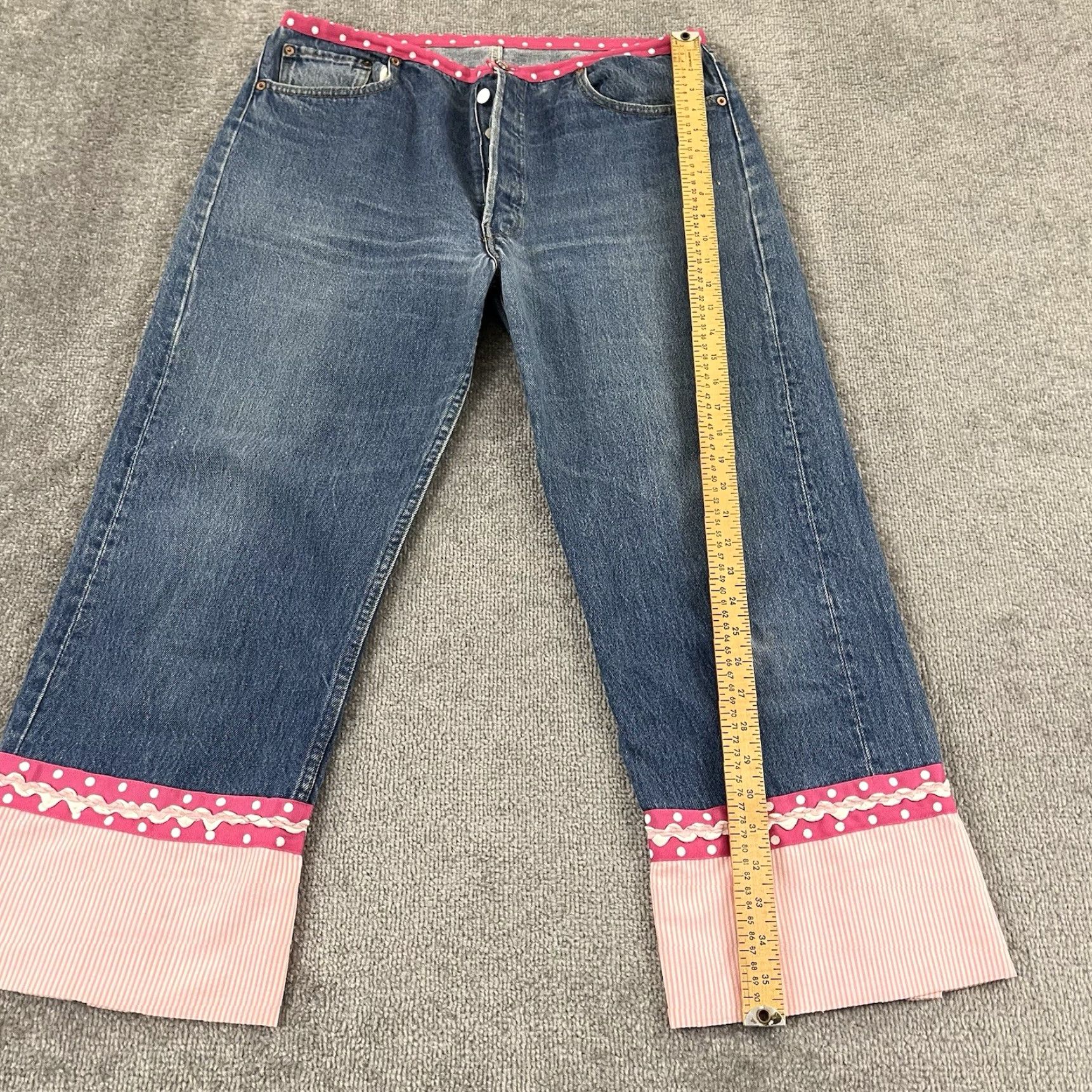 Levi's VINTAGE LEVIS Molly B. Jeans Womens XL 34x26 Cropped Blue Denim USA 90s Womens Size 40" / US 18 - 4 Thumbnail