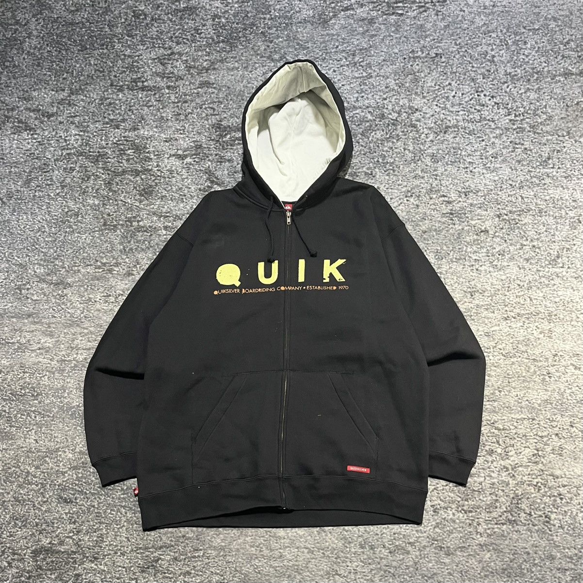 Vintage Y2K Quiksilver Spellout Grunge Skater Zip Up Hoodie