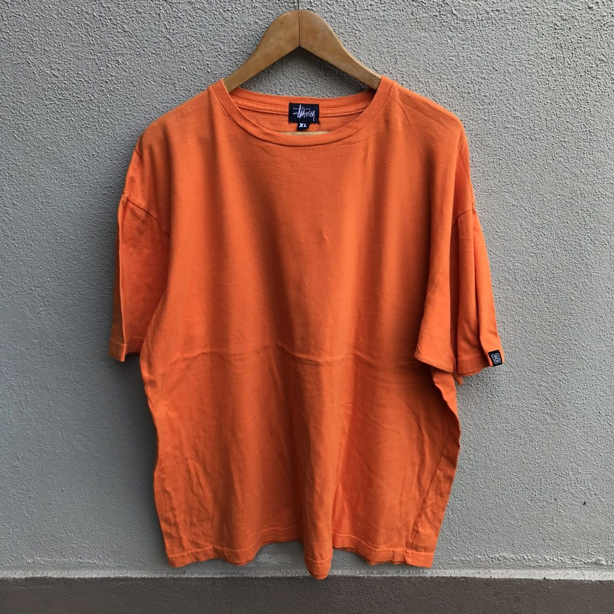 Stussy × Vintage Vintage 90s STUSSY usa tee orange plain Size US XL / EU 56 / 4 - 1 Thumbnail