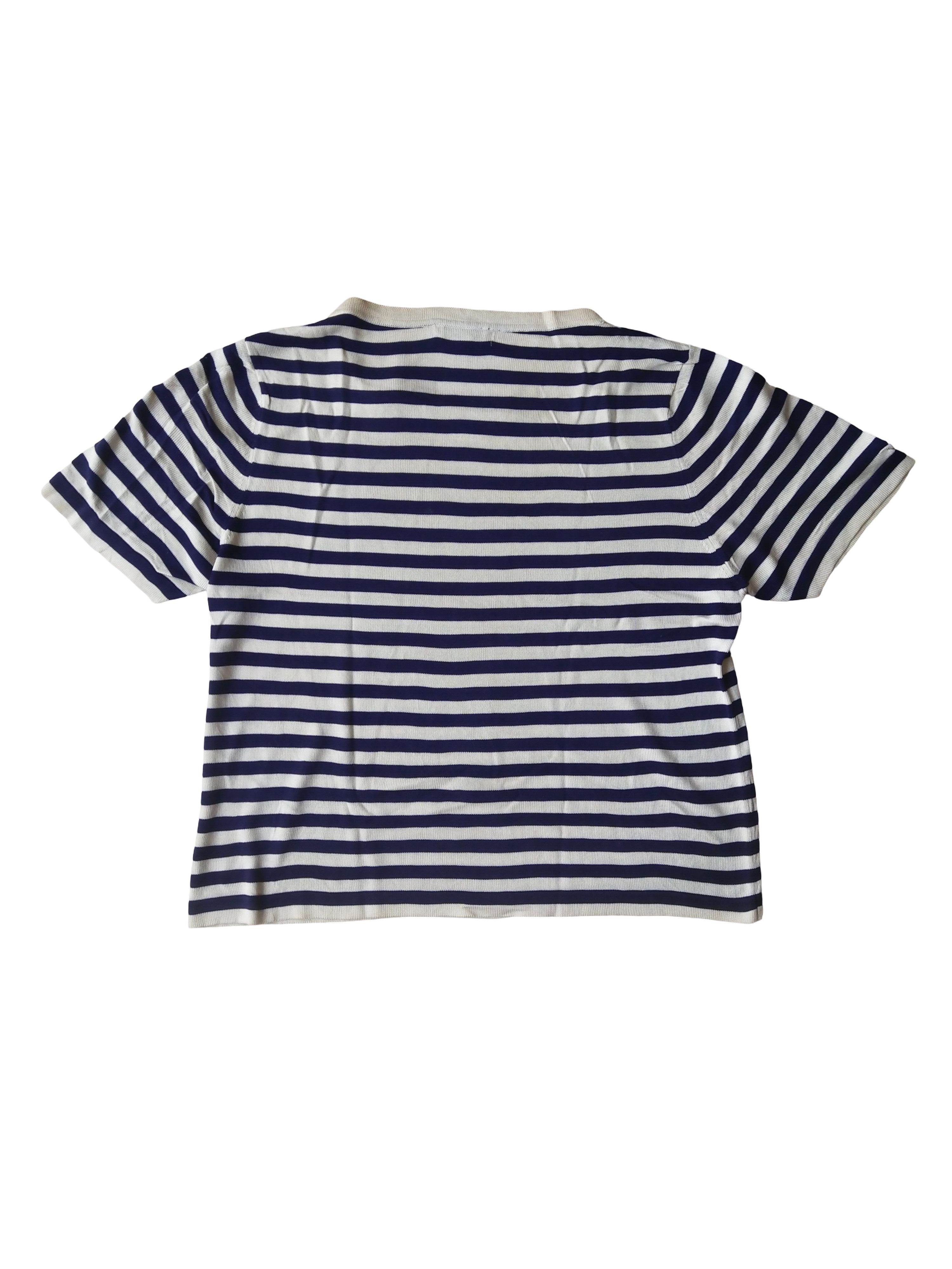 Christian Dior Monsieur 1990s Christian Dior Nautical Striped Knit Top Vintage Size M / US 6-8 / IT 42-44 - 3 Thumbnail