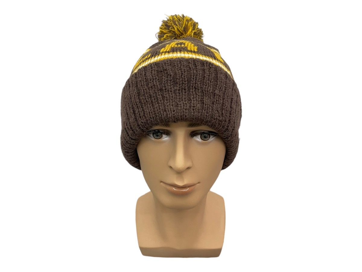 Playboy Playboy Earth Tone Chunky Knit Pom Beanie - Brown/Yellow Size ONE SIZE - 1 Thumbnail