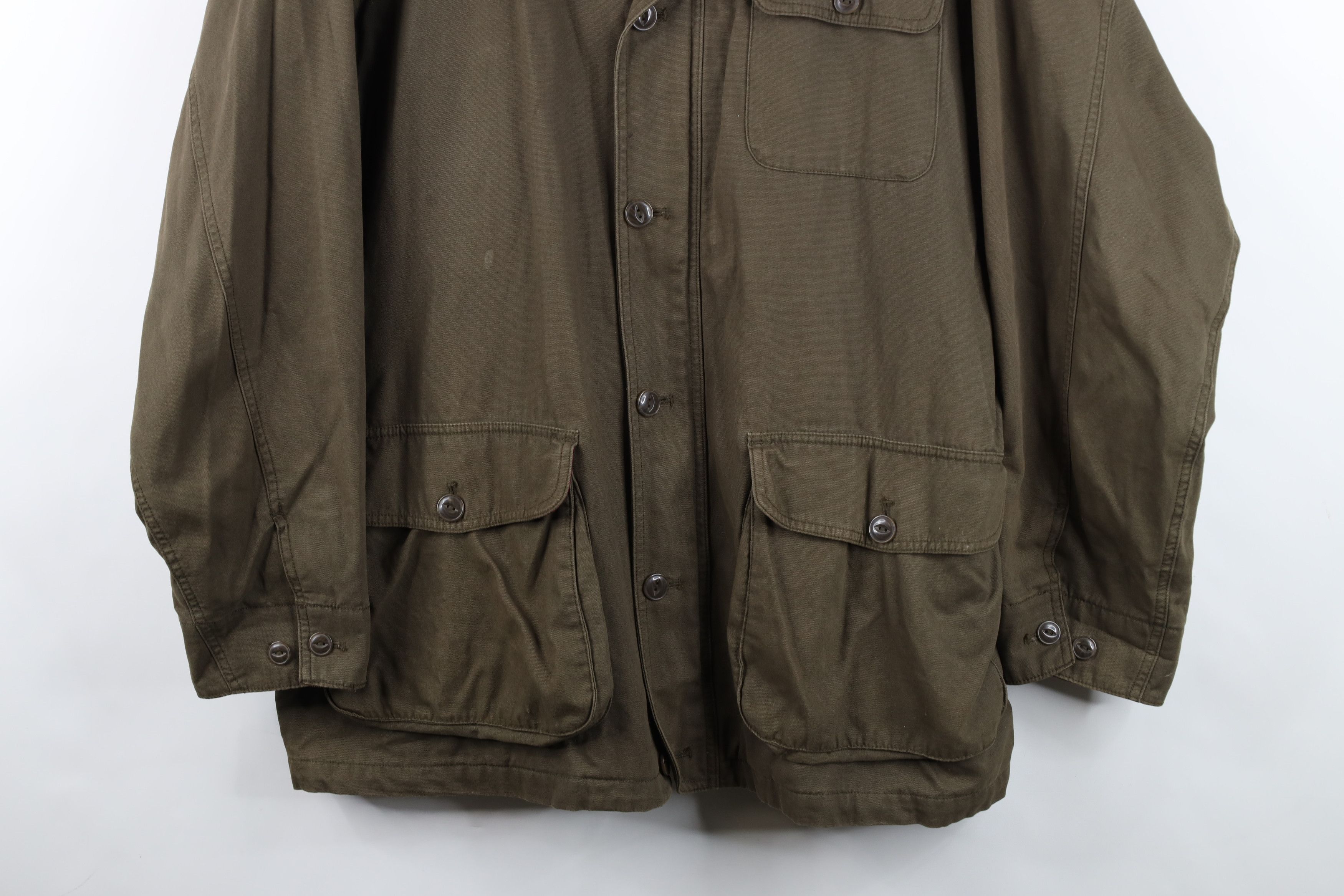 Orvis Vintage Orvis Flannel Lined Chore Barn Jacket Green Cotton Size US XL / EU 56 / 4 - 3 Thumbnail