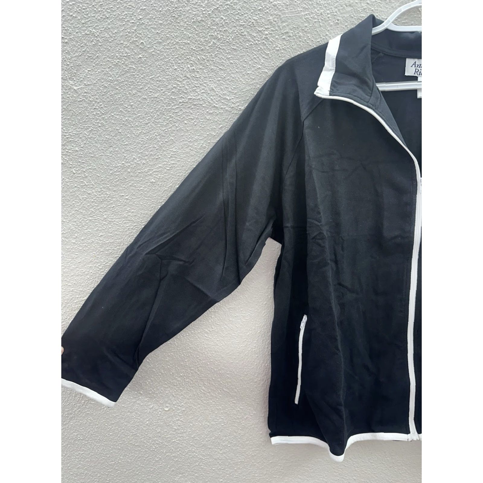 Vintage Anthony Richards Pantset Womens XL Black White Two-Piece Petite Contrast Stripe 90s Classic Size 40" / US 18 - 3 Thumbnail