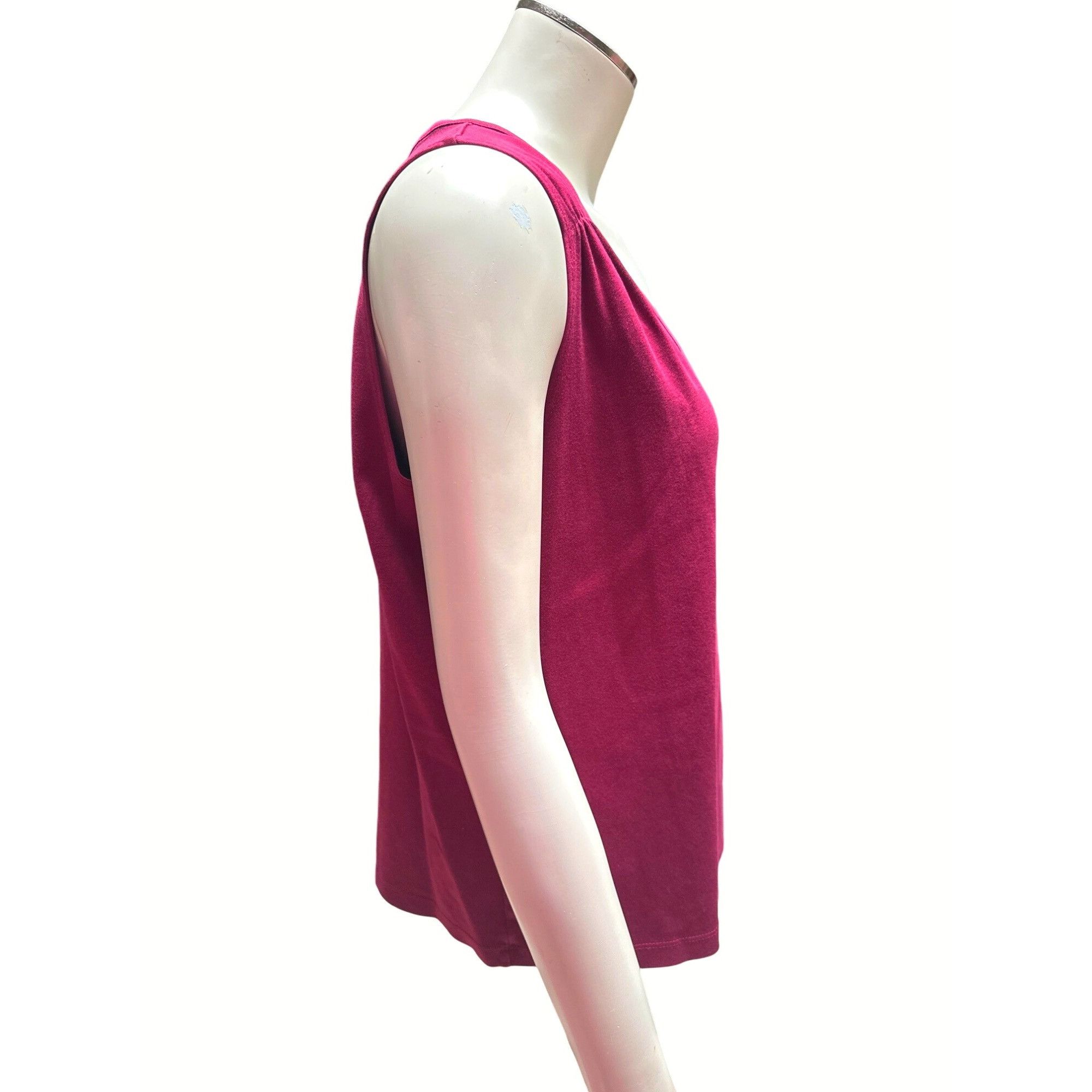 Cherokee Collection by Cherokee XL Burgundy Dressy Sleeveless V Neck Size XL / US 12-14 / IT 48-50 - 2 Thumbnail