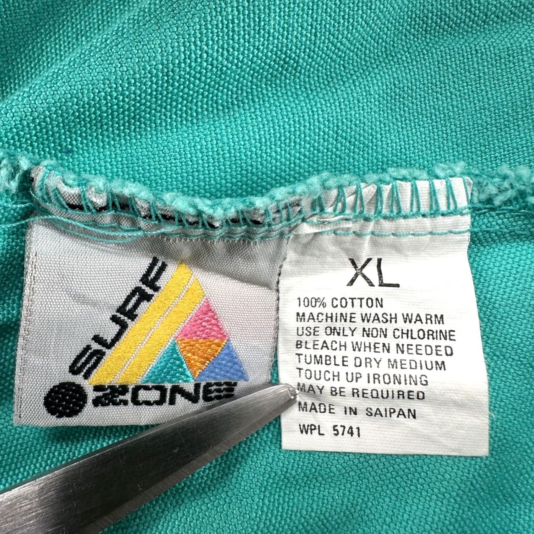 Vintage VINTAGE Surf Zone Shorts Mens XL Blue Teal Elastic Waist Canvas Cotton Neon 90s Size US 36 / EU 52 - 3 Thumbnail