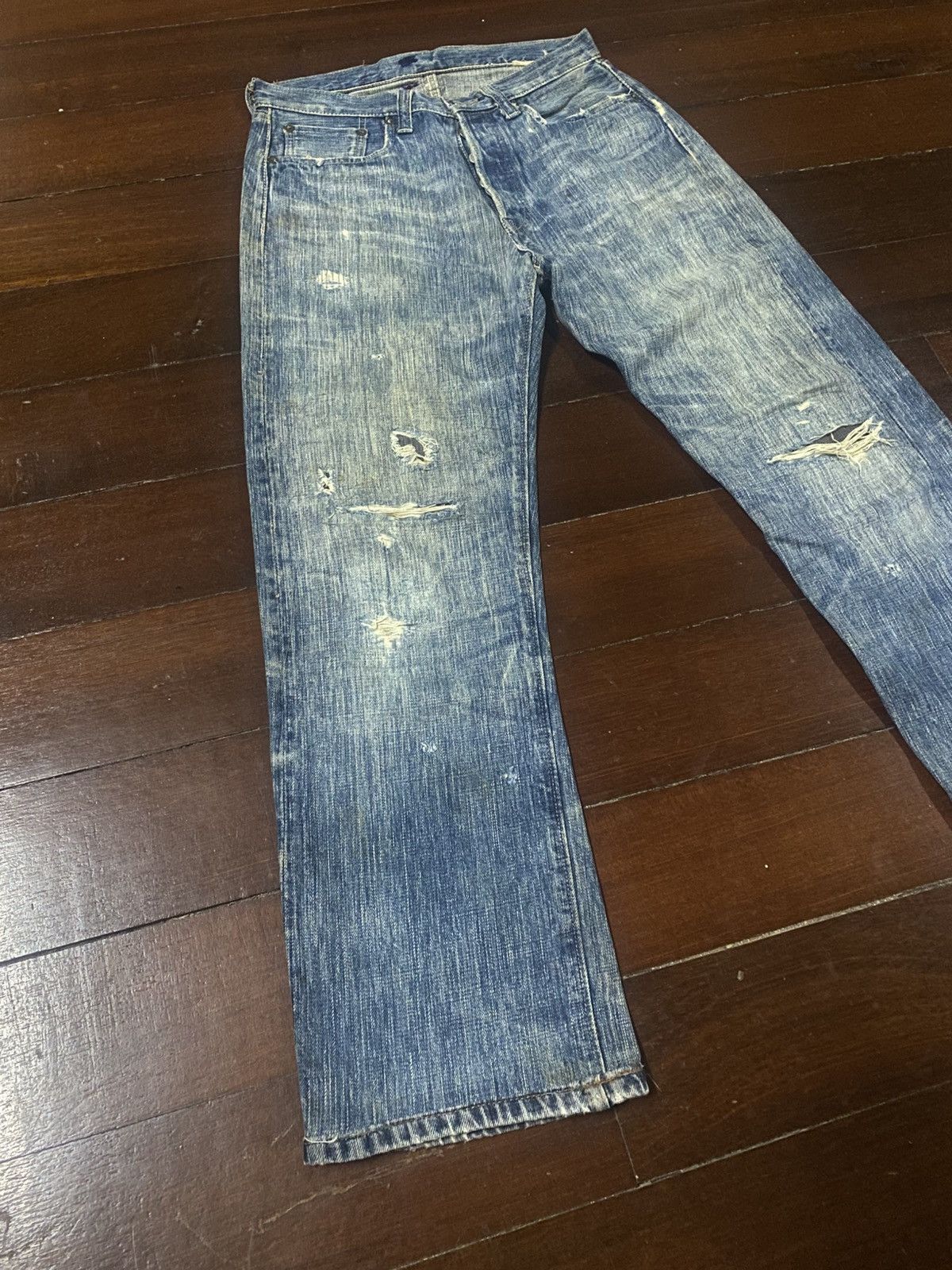 Sugar Cane Rare Sugar Cane Aloha distressed rework Selvedge Denim Size US 31 - 3 Thumbnail