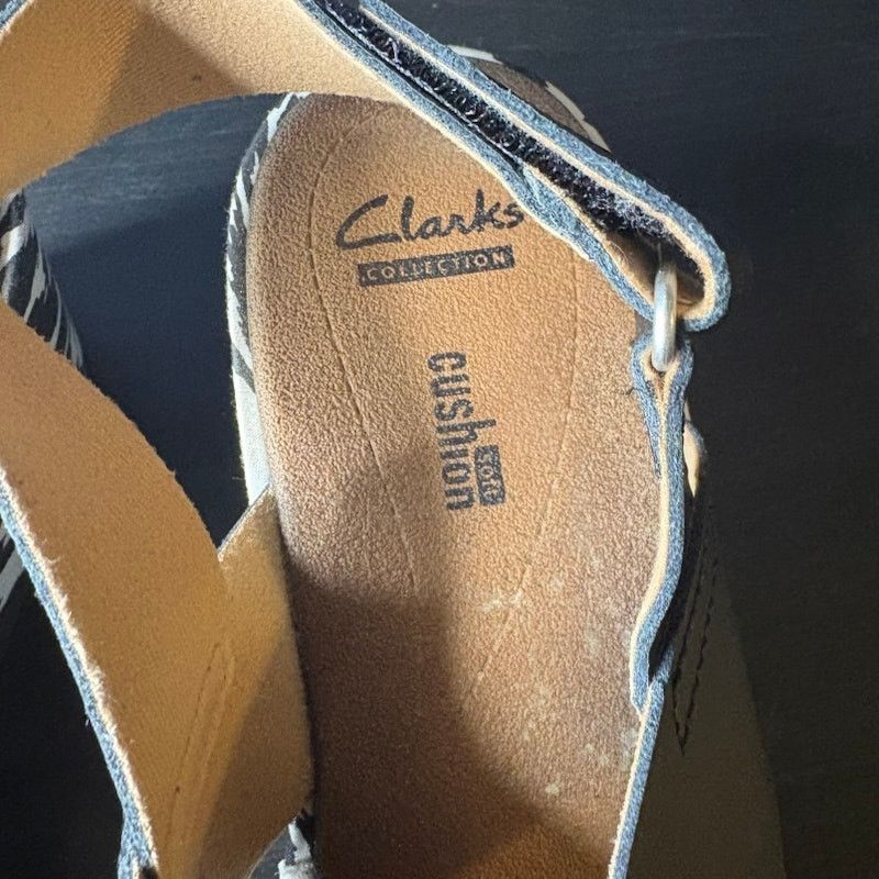 Clarks Clarks Collection Soft Cushion Wedge Slingback Sandals Sz 7W Size US 7 / IT 37 - 2 Thumbnail