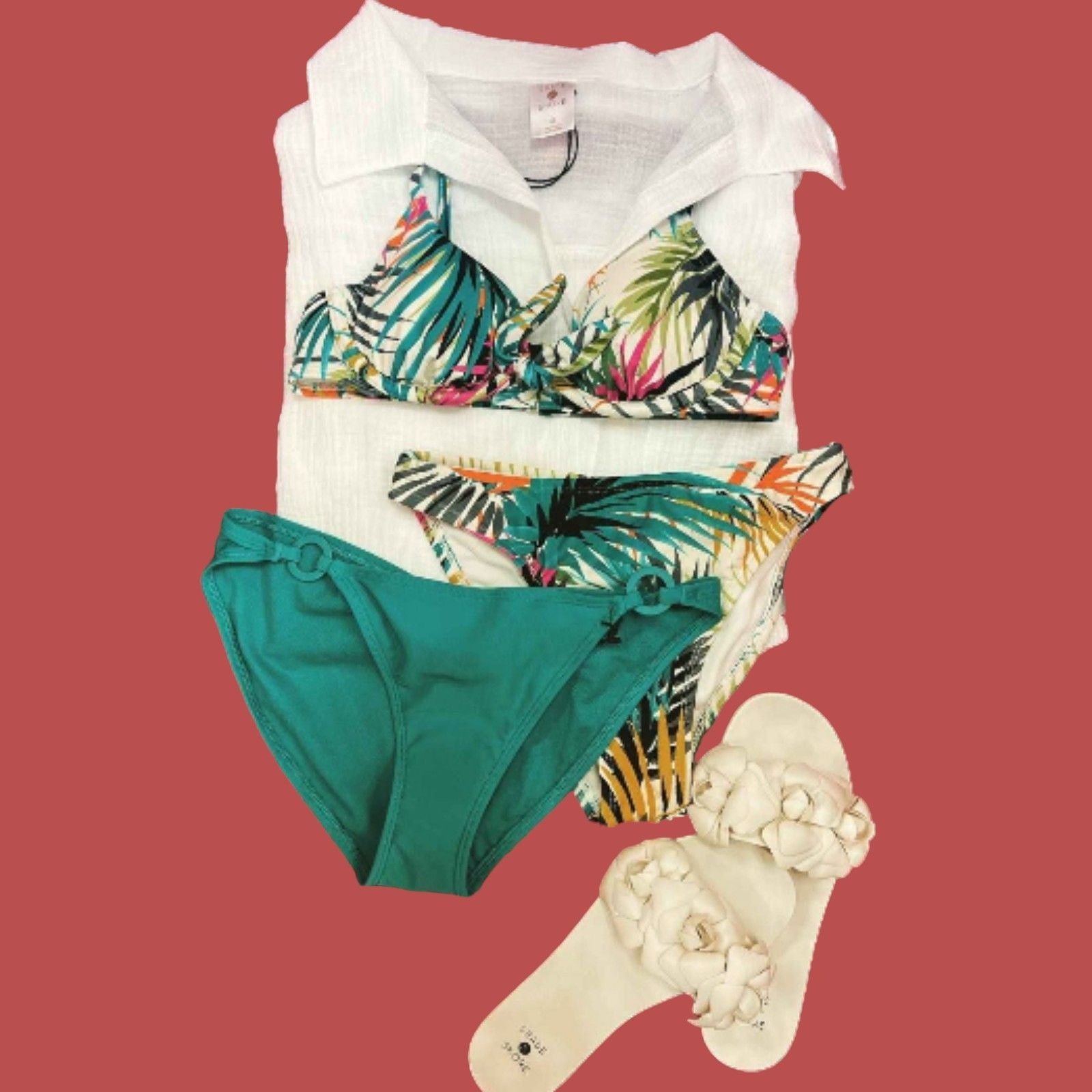 Other Shade & Shore - Women's Ring Detail Bikini Bottom - Green - Size ONE SIZE - 11 Thumbnail