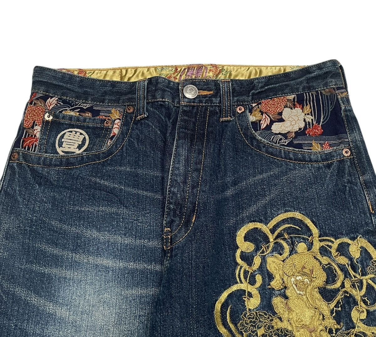 Other Rare Design Vintage Japanese Brand Sukajan Jeans 1990s Size US 31 - 3 Thumbnail