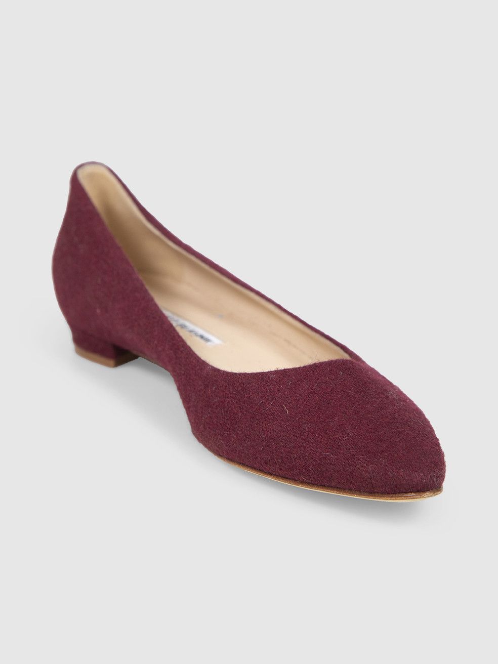 Manolo Blahnik Burgundy Felt Pumps Size US 8.5 / IT 38.5 - 1 Thumbnail