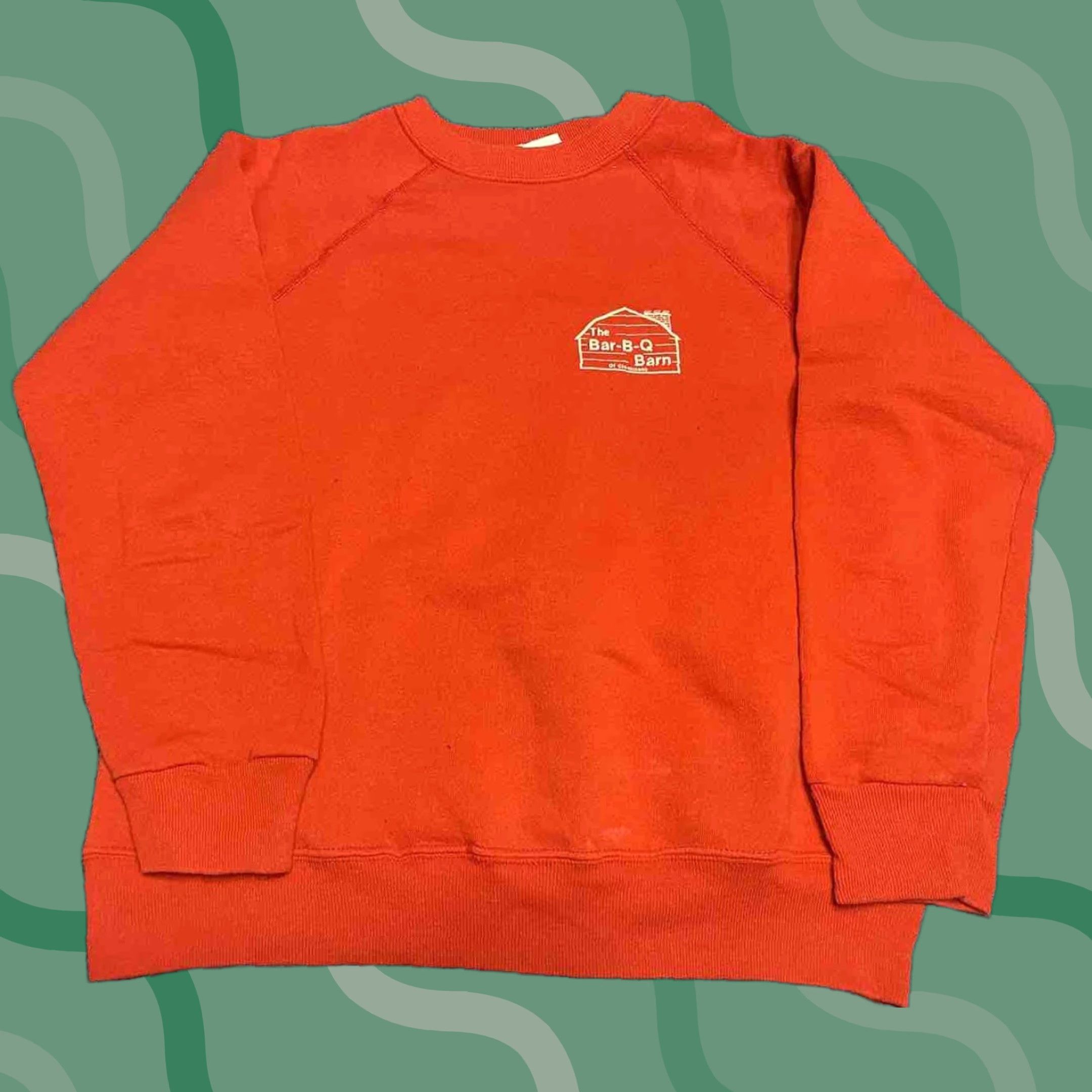 Hanes VINTAGE Hanes Sweatshirt Raglan Distressed Cotton Blend Red M Unisex Adults Long Sleeve Pullover Size M Womens Men Boys Girls Size US M / EU 48-50 / 2 - 1 Thumbnail