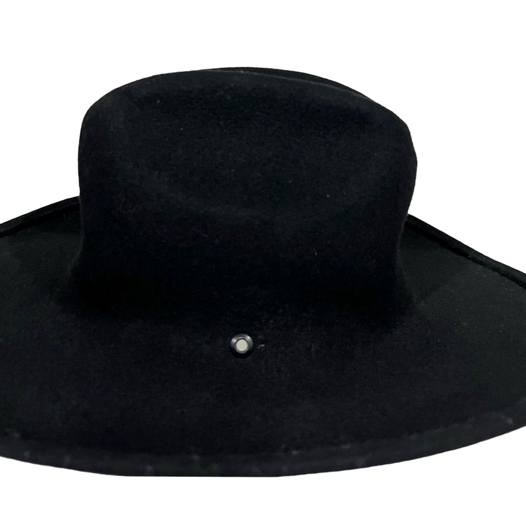 Vintage Nobu Creations Women’s Wool Hat Western Solid Black Wide Brim Fedora Felt One Size Black Womens Western Wool Hat Size ONE SIZE - 2 Thumbnail