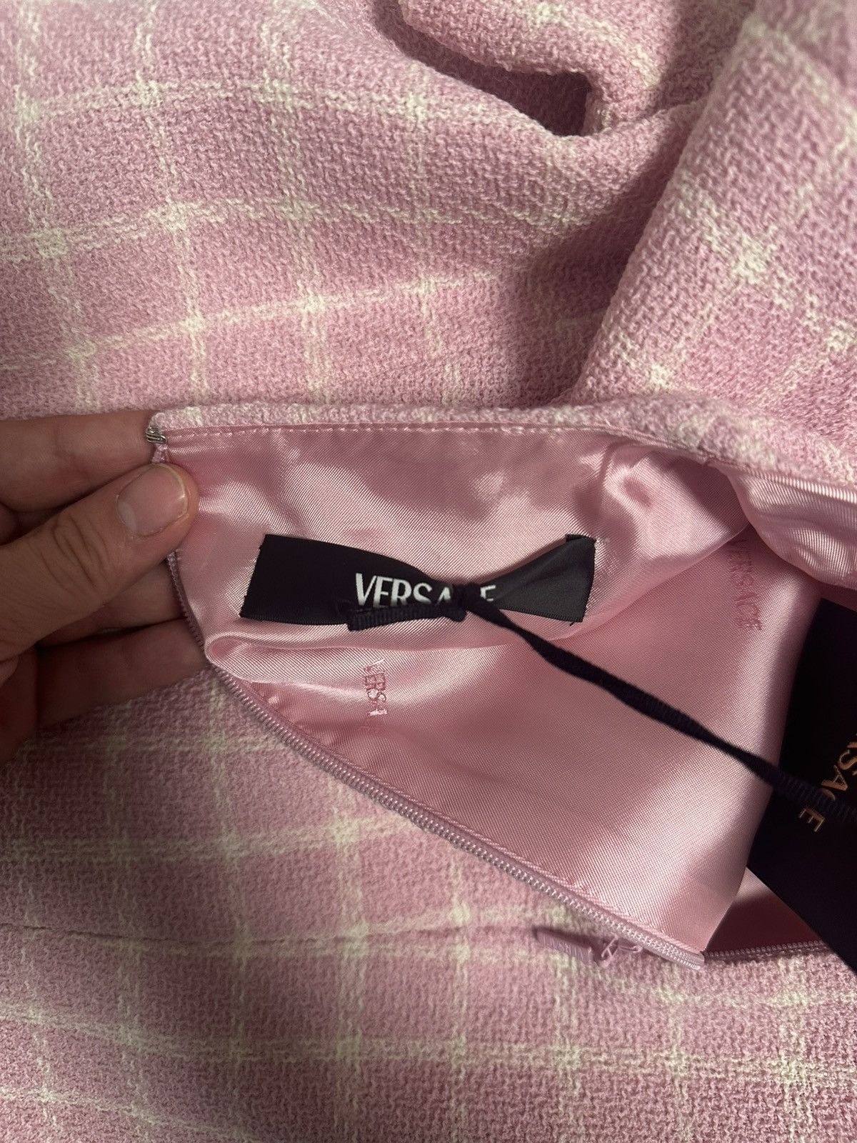 Versace Versace Pink Check Mini Dress Size XL / US 12-14 / IT 48-50 - 10 Thumbnail