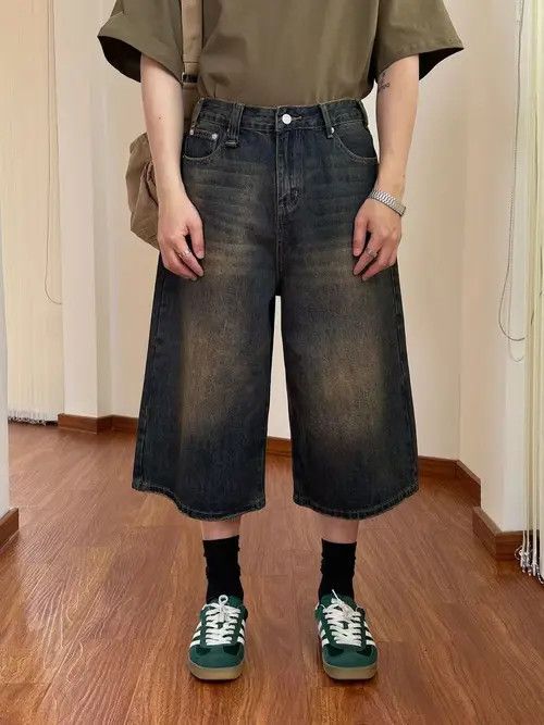 Japanese Brand × Jean Blue washed vintage distressed denim shorts y2k Size US 32 / EU 48 - 3 Thumbnail