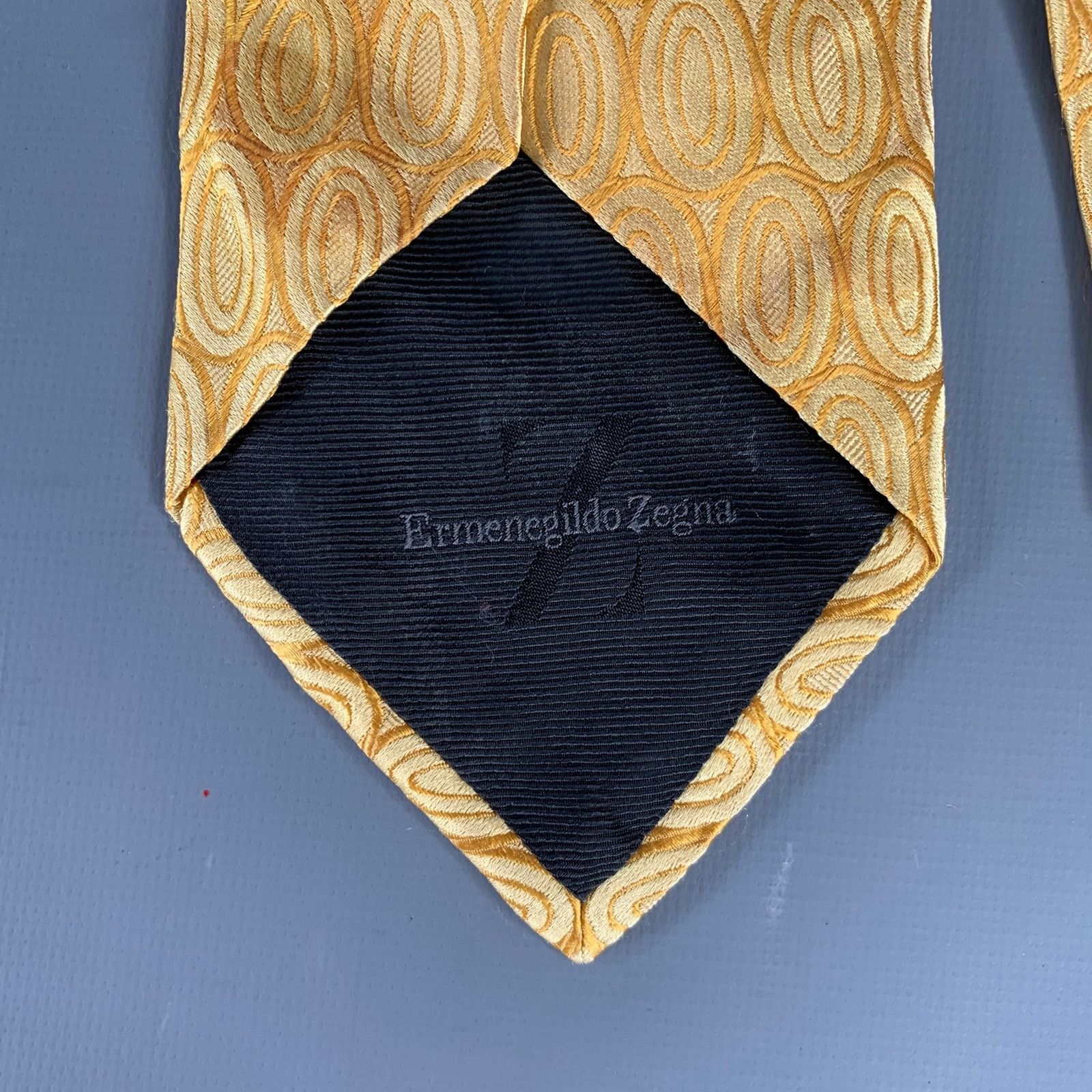 Other ZEGNA Yellow Gold Geometric Silk Tie Size ONE SIZE - 3 Thumbnail