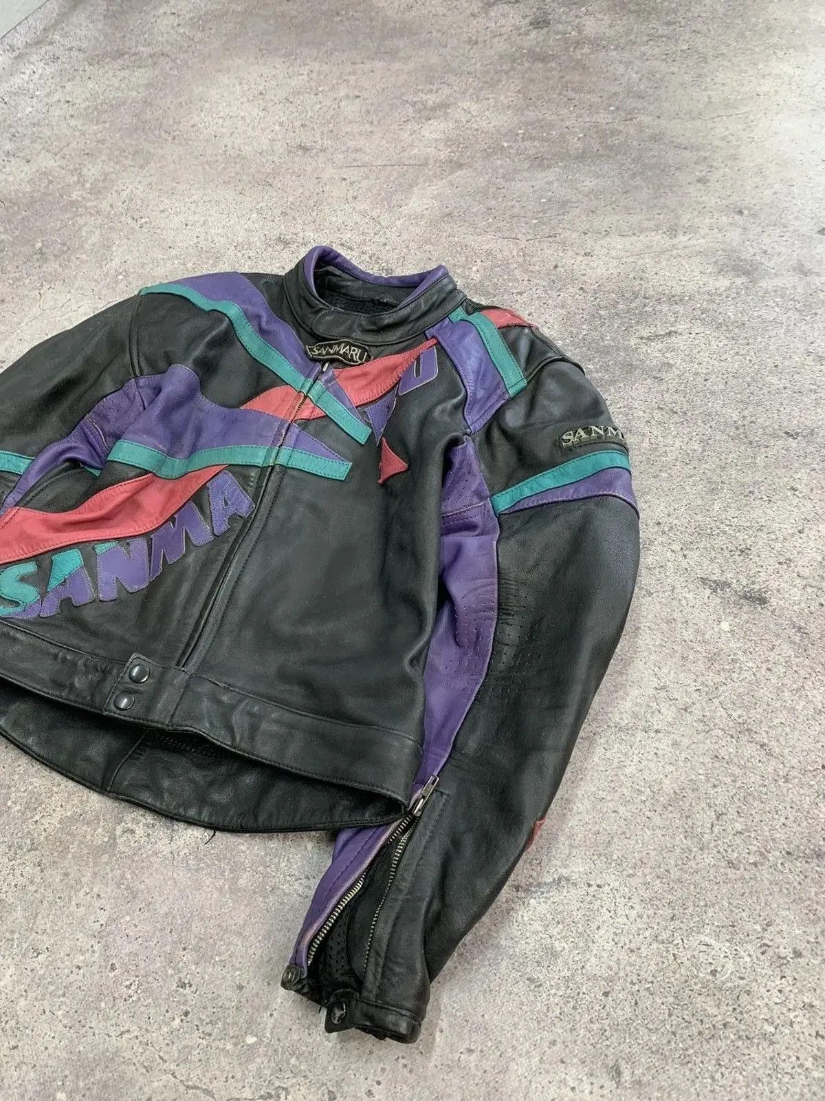 Genuine Leather VINTAGE Racing Leather Jacket Vintage MOTO Biker Size US L / EU 52-54 / 3 - 9 Thumbnail