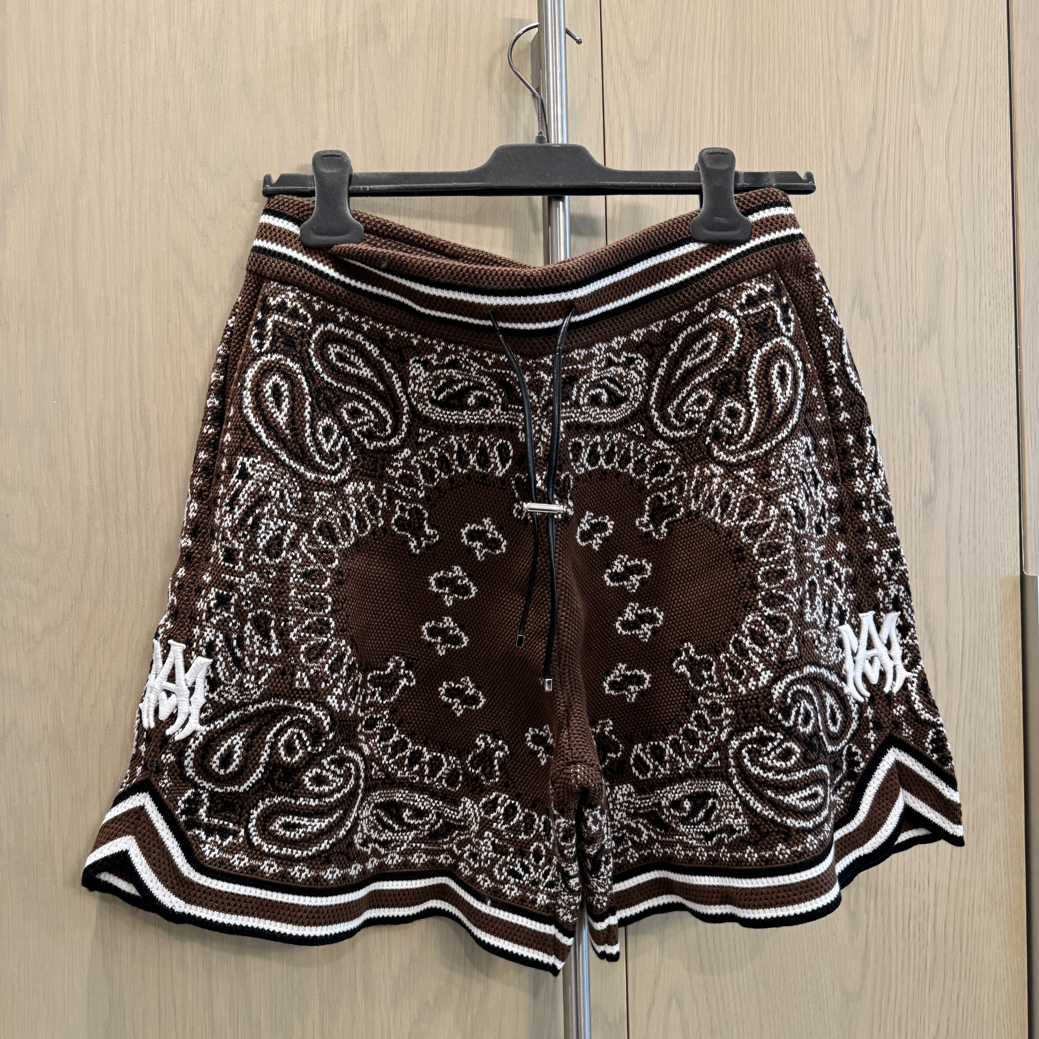 Amiri Cashmere Blend Bandana Printed Drawstring Shorts - L