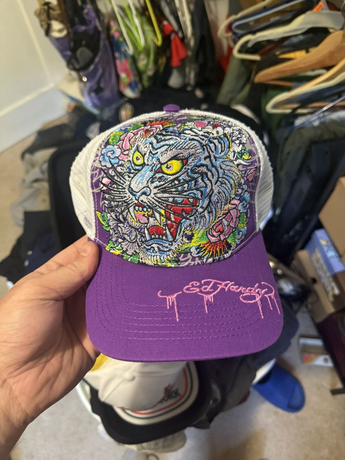 Ed Hardy Ed hardy floral tiger trucker Size ONE SIZE - 1 Preview