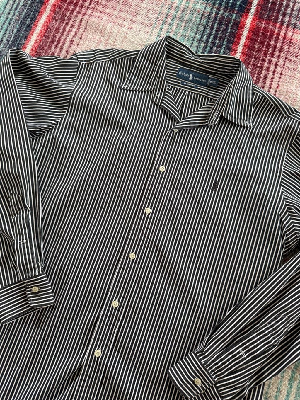Ralph Lauren Ralph Lauren Black/White Stripe Classic Fit Button Down Shir Size US L / EU 52-54 / 3 - 2 Thumbnail