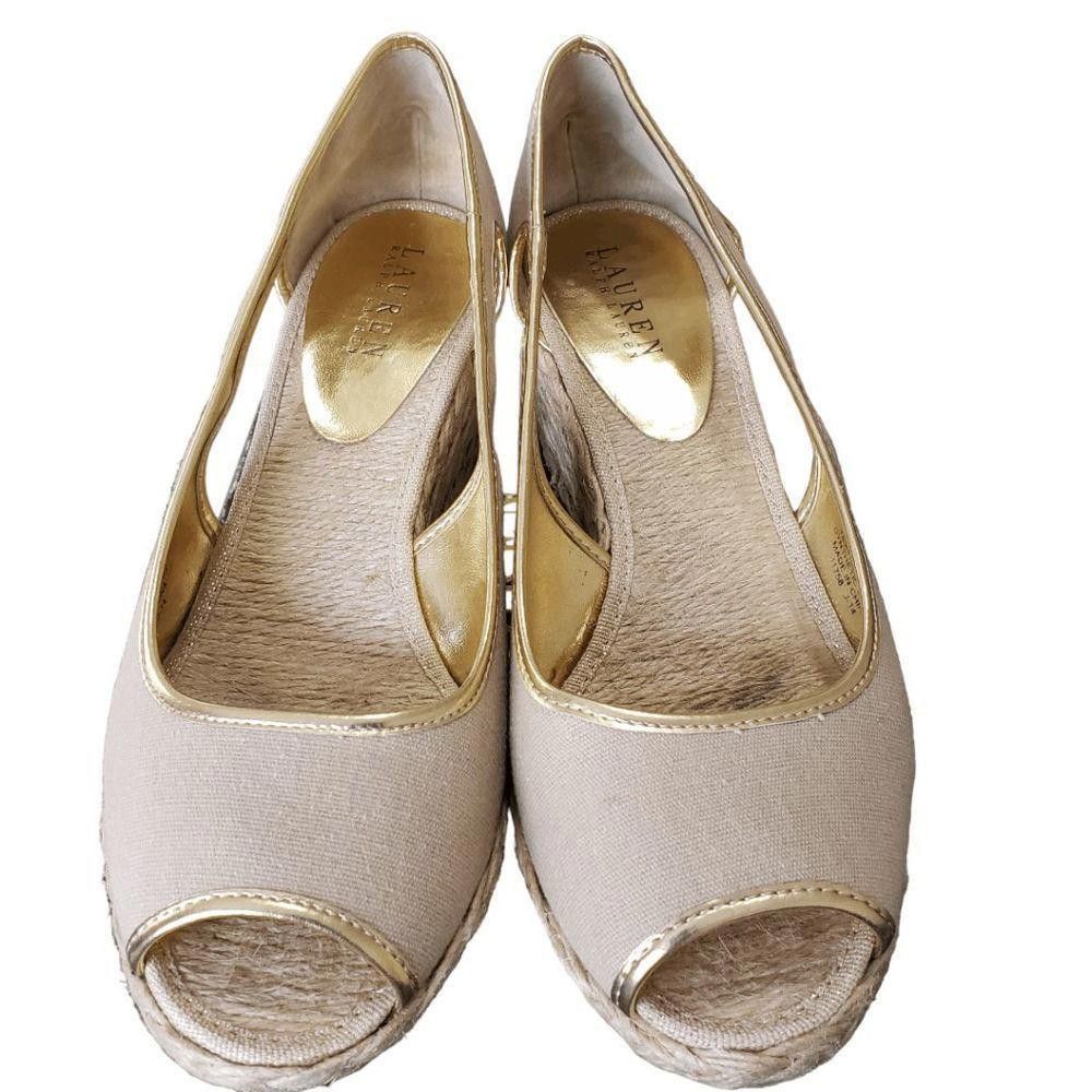 Lauren Ralph Lauren CT1607a Ralph Lauren Tan Wedge High Heel Shoe Size 9 Size US 9 / IT 39 - 1 Thumbnail